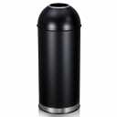 Heavy Duty Round Open Top Kitchen Trash Can - 65L/17 Gallon Stainless Steel Garbage Bin - Large Capacity, Commercial Grade, Durable Black Steel for Home, Office, Restaurant, Indoor/Outdoor