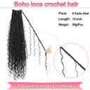 Boho Faux Locs Crochet Hair 18 Inch Goddess Locs 8 Packs Boho Soft Locs Crochet Hair with Curly Ends Pre-looped Long Bohemian River Locs for Black Women (1B, 18 Inch(Pack of 8))