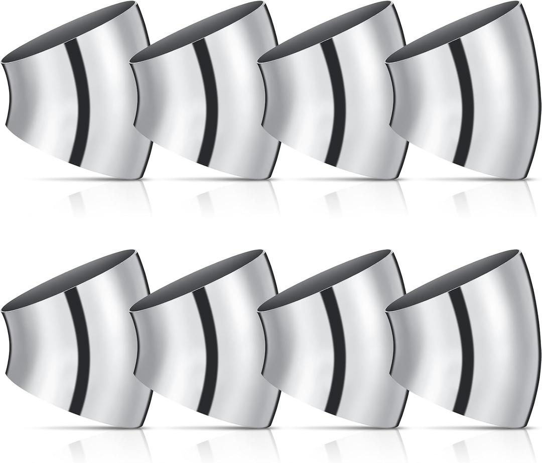 8 Pcs 3 Inch 45 Degree SS304 Stainless Steel Bend Tube Pipe Piping Silver Tone