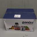 Ganiza Food Processor, 2-Speed Food Chopper Meat Grinder with 8 Cup Stainless Steel & 8 Cup Glass Bowls, Upgraded Button & Smart Overheat Protection Light - Includes Clean Brush, 2 Sets of Blades (Silver)