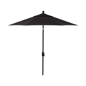 Treasure Garden Octagonal 9 ft Patio Umbrella - Outdoor Furniture Table Umbrella – Push-Button Tilt – Black Aluminum Frame (Obravia2, Black