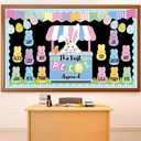 Justforjoyful Easter Bunny Bulletin Board Classroom Decorations Easter Bunny Egg Bulletin Board Set Spring Easter Cutouts Easter Bunny Name Tags for School Classroom Teacher Student Door Wall Supplies