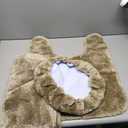 Luxury Home Linen 3 Piece Super Soft and Fluffy Microfiber Absorbent Solid Bathroom Rug Set with Rubber Backing Includes Non-Slip Bath Rug, Contour Mat, and Toilet Lid Cover (Taupe)