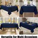 Smiry Rectangle Table Cloth Linen Textured, Waterproof Spillproof Anti-Wrinkle Burlap Tablecloth, Washable Decorative Fabric Table Cover for Dining, Party, Banquet, 54 x 78 Inch, Navy