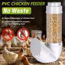 6Lbs PVC Poultry Gravity Feeder Large Hanging Automatic Chicken Feeder Port | Chicken Feeder No Waste with Lid and Visual Tube Poultry Hanging Chicken Coop Feeder Port for Quails,Ducks,Turkeys,Geese