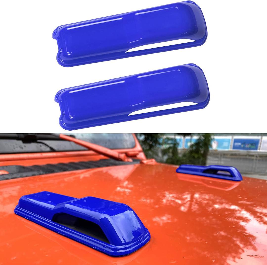 Engine Hood Hinge Cover External Decoration Accessories Compatible with 2018-2021 Jeep Wrangler JLU JL Sport Sahara Freedom Rubicon Unlimited, 2020 2021 Gladiator JT 2-Door and 4-Door - Blue