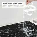 Black Marble Dish Drying Mat for Kitchen Counter, Absorbent Heat Resistant Microfiber Dishes Drainer Mat 18x24 Inch Large Dish Pad Sink Mat Protective Pad Kitchen Accessories Decor Dish Drying Rack