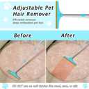 Carpet Rake for Pet Hair Removal - Reusable Pet Hair Remover, 60 Adjustable Long Handle Cat Dog Carpet Rake Scraper with Patented Design, Dog Hair Rake Brush for Rugs, Mats