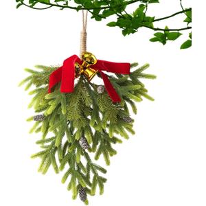 Christmas Teardrop Swag | Bowknot Bell Decoration | Greenery Pine Swag,for Holiday Christmas Family Friend Outdoor Home Door Wall Stairway