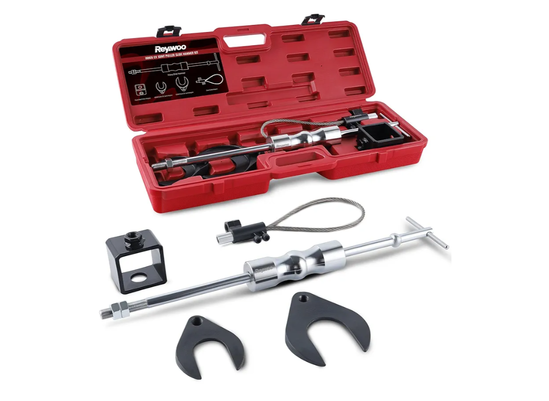 Inner CV Axle Puller with Heavy Duty Slide Hammer, CV Axle Removal Tool with Outer CV Joint Adapter Steel Cable Adapter, Front Wheel Drive Axle Half Shaft Removal Tool Kit
