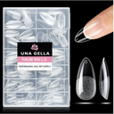 UNA GELLA Almond Nail Tips 216pcs Medium Almond Press on Nails Pre-shape Gel Fake Nails for Full Cover Acrylic French False Nails For Nail Extension, DIY Salon 12 Sizes Gelly Tips