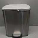SONGMICS Trash Can, Garbage Can with Lid, 5.2-Gallon (20L) Step Trash Bin for Kitchen, Stainless Steel, Soft Close and Stays Open, Inner Bucket, Includes 15 Trash Bags, Silver ULTB543E01