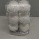 White Christmas Ball Ornaments, Christmas Ball Decorations Shatterproof Plastic Hanging Pearl Balls for Holiday Party(70mm/2.76", 12ct)