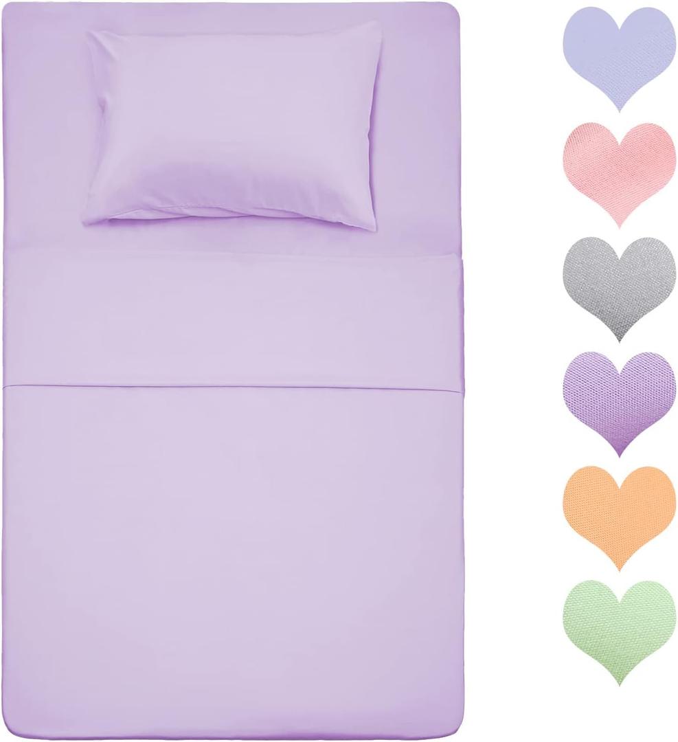 Best Season 400 Thread Count Cotton Twin Size Sheet Set (Lavander Color) 3 Piece Sheets Set, Soft Cotton Bed Sheets Sets with Deep Pocket fit Up to 16 inch