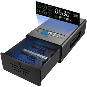 gun safeBiometric Gun Safe For Handgun with fingerprint, key and digital password 3 .Smart Handgun Safe for Home Bedside Nightstand Car for 2 pistols