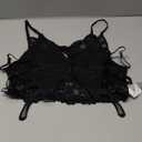 SOLY HUX Women's Floral Lace Cutout Lingerie Set Butterfly Shaped Bralette Bra and Panty Size L