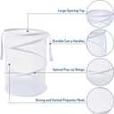 Seiritex Mesh Popup Laundry Hamper 115L Collapsible Laundry Basket Extra Large Capacity Foldable Clothing Storage Basket with Handles No Lid 26 H x 18 W x 18 L (White)