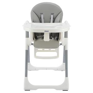 CO-Z Foldable High Chair for Babies and Toddlers, Portable Adjustable Baby Chair with Detachable Leather Cushion, Built-in Rear Wheels | Grey Faux Leather Cushion, 5 Recline Levels, 7 Seat Heights, 3 Footrests, 5-Point Harness, Rear Wheels, for Babies & Toddlers
