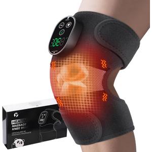 Heated Knee Massager, Knee Heating Pad for Knee Pain Relief, Cordless Knee Massager with Heat and Vibration, Heating Pad for Knee Shoulder Elbow, Knee Brace Knee Warmers Stress Relief (Black White)