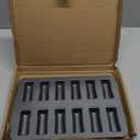 12 Cup Financier Cake Baking Pan Mini Banana Bread Loaf Cream Canoe Granola Bar Cornbread Nonstick Small Muffin Cupcake Madeleine Cookie Tin Tray Mold (1 Pcs Black Gray)