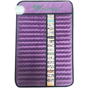 PHYMAT Far Infrared Amethyst Heating Pad - 5 Color Natural Crystal Heating Mat - Infrared Heating Pad with Auto Shut Off - Overheat Protection,Smart Control (23"x16") Cover not Included
