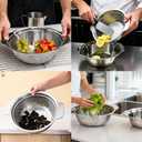 2 PCS Stainless Steel Colander, 3.5 QT 18/8 Stainless Steel Strainer, Colander for Kitchen Made of SUS304 Stainless Steel with Handle for Veggie Fruit Rice Pasta, Easy to Clean