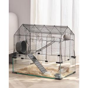 VEVOR Hamster Cage, 360 Viewing Transparent Hamster Habitats, Small Animal Cage, 22.8 x 15 x 21.3 in, Ventilated Pet Mouse Cages with Water Bottle, Portable Hamster House for Rats, Guinea Pigs
