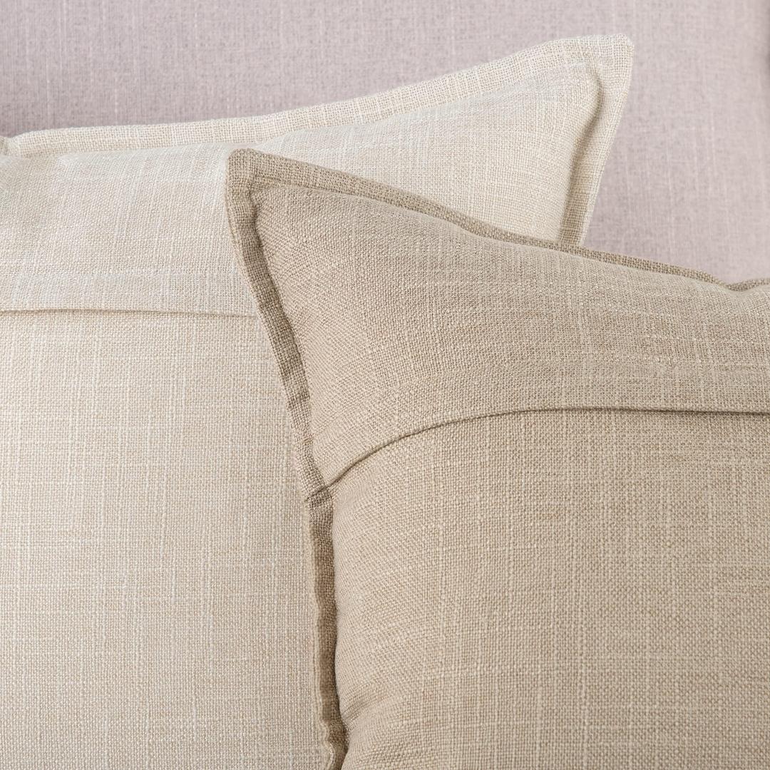 Pillow Covers 24x24 Set of 2 Cream Throw Pillow Covers with Fringe Chic Cotton Decorative Pillows Square Cushion Covers for Sofa Couch Bed Living Room Farmhouse Boho Decor (24" x 24" (Pack of 2))