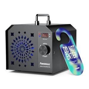 PowerScale Ozone Generator 90,000mg/h O3 Intelligent Control Ozone Odor Eliminator Commercial Ozone Machine Odor Removal, For Home, Car, Pet Room - High Capacity Ionizer Ozone Air Purifier, Black