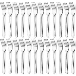 BEWOS 24 Pieces Dinner Forks Set, 8.2-Inch Stainless Steel Forks Silverware, Flatware Salad Forks for Home, Kitchen or Restaurant - Mirror Polished, Dishwasher Safe