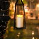 Homemory 6"x3" Outdoor Waterproof Flameless Candles, LED Candles, Battery Operated Candles with Remote and Timers, Electric Fake Plastic Pillar Candles, Ivory White, Set of 2