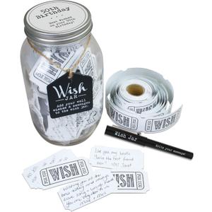 Top Shelf 50th Birthday Wish Jar With 100 Tickets, Pen, and Decorative Lid