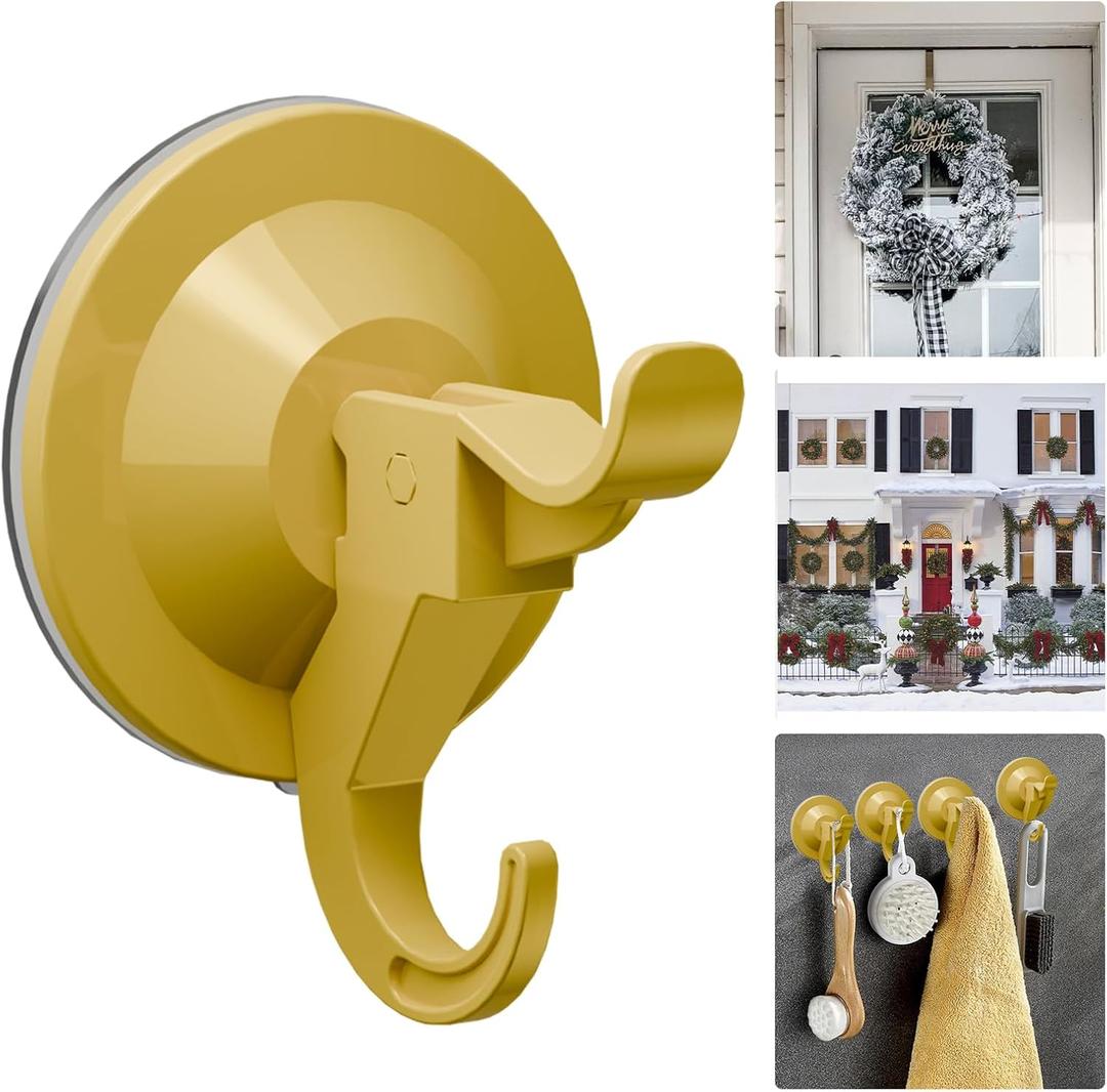 Antimbee 20 Pack Shower Suction Cup Hooks, Wreath Hangers, Small Suction Utility Hook for Bathroom Kitchen Decor, Removable Glass Wall Holder Hook up to 11 lbs on Smooth Surface-Gold
