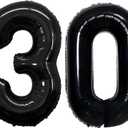 GOER Number 30 Balloons for 30th Birthday Party Decorations,42 Inch Jumbo Foil Helium Balloons for 30th Anniversary (Black)