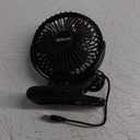 BESKAR USB Clip on Fan, Portable Small Fan with Cord Powered, 3 Speeds Strong Airflow, with Sturdy Clamp, Quiet Personal Desk Fan (Black)