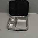 Stainless Steel Bento Box Kids, Leak Proof Metal Bento Lunch Box,3 Compartments 304 Stainless Steel Bento Lunch Containers for School and Office, BPA-Free(Black)