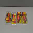 4 Pack Brad's Killer Fishing Gear Wiggler (Fluorescent Red/Black Herringbone, 3 3/4-Inch) 