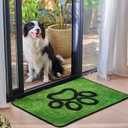 Qeils Dog Door Mat for Muddy Paws - Super Absorbent Microfiber Entryway Rug, Quick Dry Machine Washable Indoor Outdoor Mats, Non-Slip Dirt Trapper Pet Mats (Green 30"x20") (1'8" x 2'6" (Rectangular))
