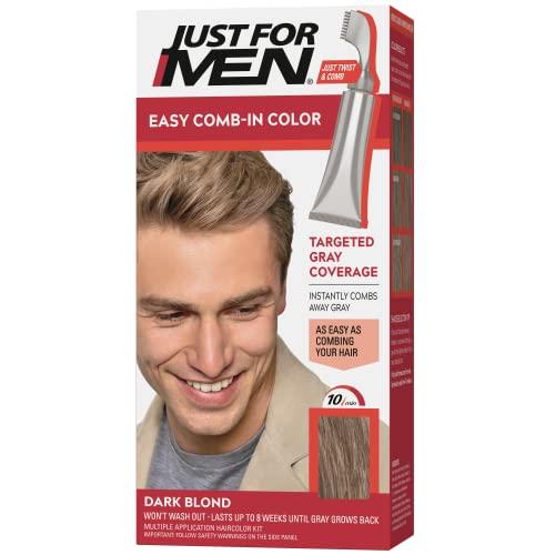 Just For Men Easy Comb-In Color Men's Hair Dye, Easy No Mix Application with Comb Applicator - Dark Blond, A-15, Pack of 12