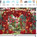 Red Rose Flowers Backdrop Sweet Floral Heart Light Photography Background for Valentines Day Wedding Anniversary Mother's Day Party Decorations Banner (8x6FT240x180cm)