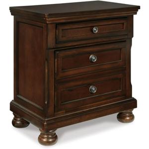 Signature Design by Ashley Porter Classic 2 Drawer Nightstand with Dovetail and Ball-bearing Construction, 29.88" Tall, Dark Brown (Black)