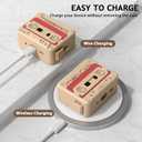 AirPods Pro 2 Case Cover, KOREDA Funny Cassette Tape Design Case for Airpods Pro 2nd Generation/1st Generation (2023/2022/2019), Cute Cartoon Fashion Silicone Protective Case for Women Men (Cinnamon Powder)