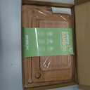 Bamboo Cutting Board for Kitchen, 3-Piece Set with Juice Grooves, Side Handles & Non-Slip Mats  Durable Bamboo Chopping Board for Meat, Vegetables and Fruits (Carbonized brown)