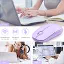 VssoPlor Wireless Mouse, 2.4G Slim Portable Computer Laptop Mouse with Nano Receiver Quiet Silent Optical Mice for Notebook, PC, Laptop, Computer-Light Purple