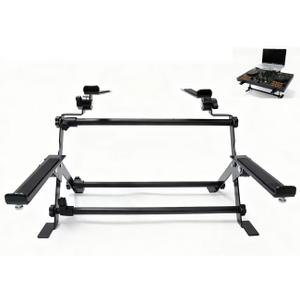 Portable DJ laptop stand; adjustable tilt angle and width, anti-slip design, DJ stand for laptop and controller; the perfect choice for your DJ rig at home, workstation, or on tour.