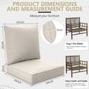24" x 24" x 6" Outdoor Deep Seat Cushions Set - 4 Set Waterproof & Fade Resistant Patio Furniture Replacement Cushions, Non-Slip Outdoor Cushions Fit Loveseats, Couches, Chairs, and Sofas.