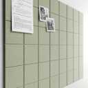 Bumusty Large Cork Board Alternative-47 x35 Felt Bulletin Board Tiles, with 30 Pushpins, 70 Adhesive Tabs, 12-Pack Slat Wall Paneling, Cork Boards for Office Push Pin Board Felt Board-Sage