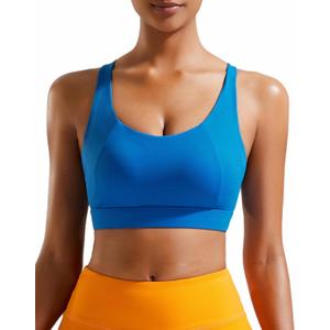 RUNNING GIRL High Impact Sports Bras for Women, High Support Running Strappy Women's Sports Bra with Sewn in Pads (M)