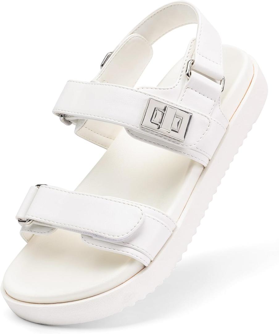 DREAM PAIRS Girls Sandals Casual Open Toe Two Adjustable Strapped Sandals with Hook and Loop for Little Kid/Big Kid, size 2