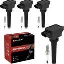 UF656 Ignition Coil Pack and Iridium Spark Plugs Set of 4 Compatible with Mazda 3 6 3 Sport/CX-3 CX-5 MX-5 Miata 2012-2020 2.0L 2.5L L4 Replaces#C1837 93501